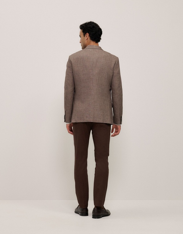 Trenery - Linen Cotton Textured Blazer in Cocoa