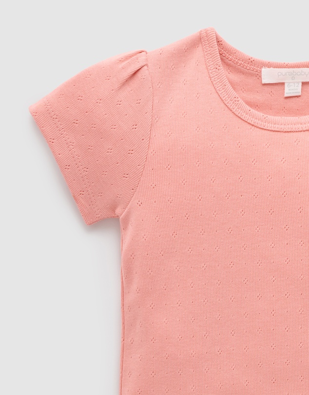 Purebaby - Pointelle Short Sleeve Tee-Kids-Babies