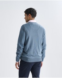 3 Wise Men - 3 Wise Men Fisher V Neck Merino Knit - Cement