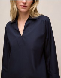 Trenery - Fine Poplin Popover Shirt in Night Sky