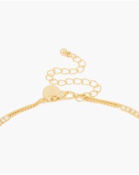 Lovisa - Gold Plated Cubic Zirconia Cup Chain & Snake Chain Y-Layered Necklace