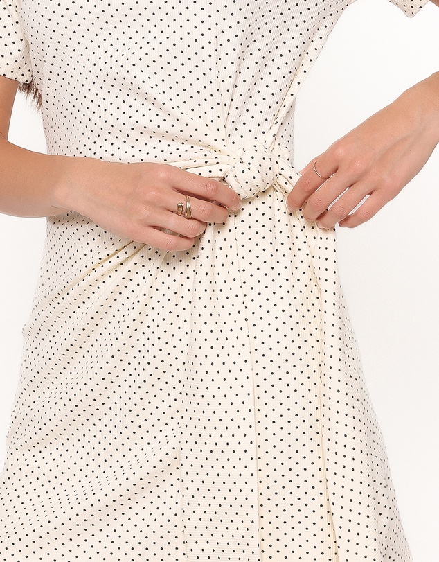 Petal & Pup - Sonia Mini Dress - White Polka Dot