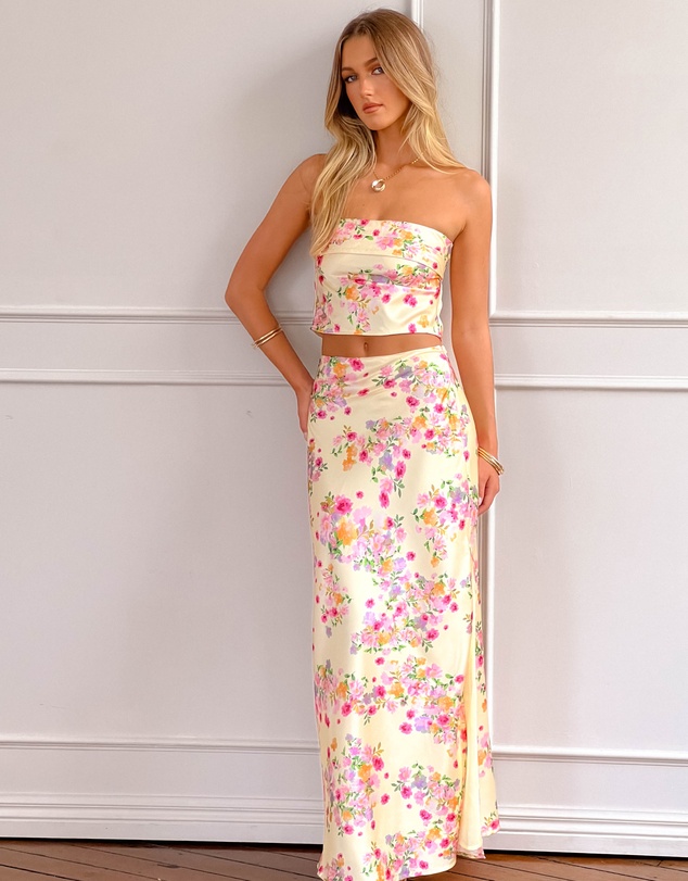 Beginning Boutique - Genevieve Yellow Bloom Top