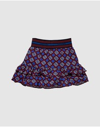 Quapi - Kornelia Retro AOP Ruffle Skirt - Kids-Teens