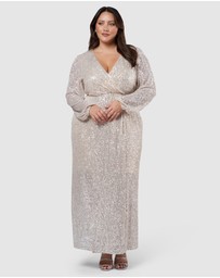 Pink Dusk by Curve Project - All I Want Sequin Maxi Dress