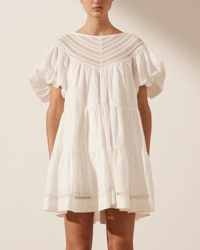 Adriana Short Sleeve Tiered Mini Dress
