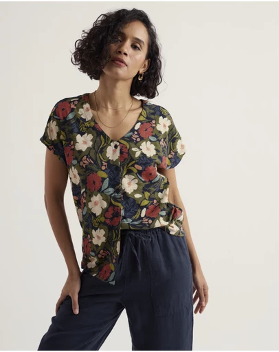 Seasalt - Studio Glass V-neck Jersey Top
