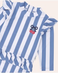 Huxbaby - Vintage Stripe Cherry Peplum Swimsuit - Babies-Kids