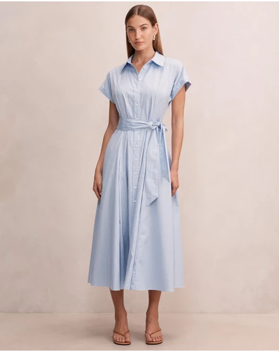 Forever New - Mina Striped Shirt Midi Dress