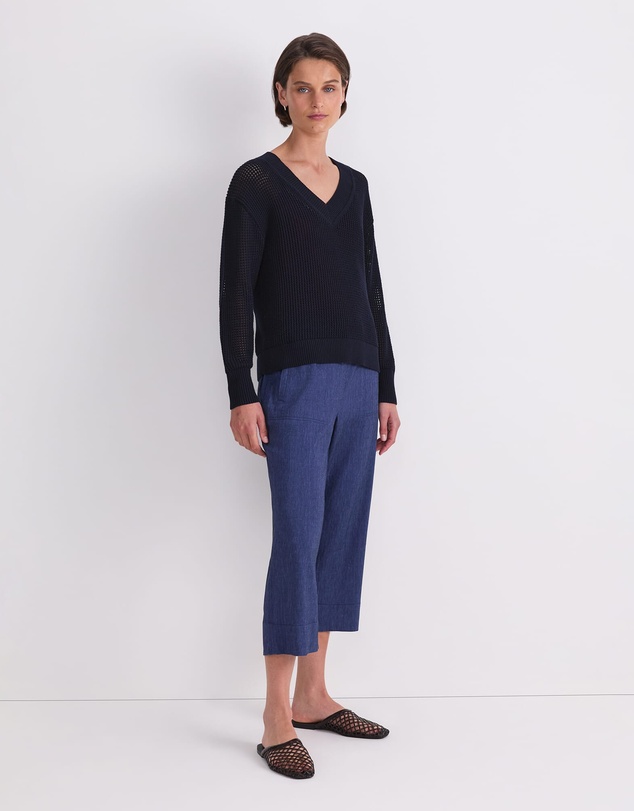 Sportscraft - Cotton Crochet V Neck Knit