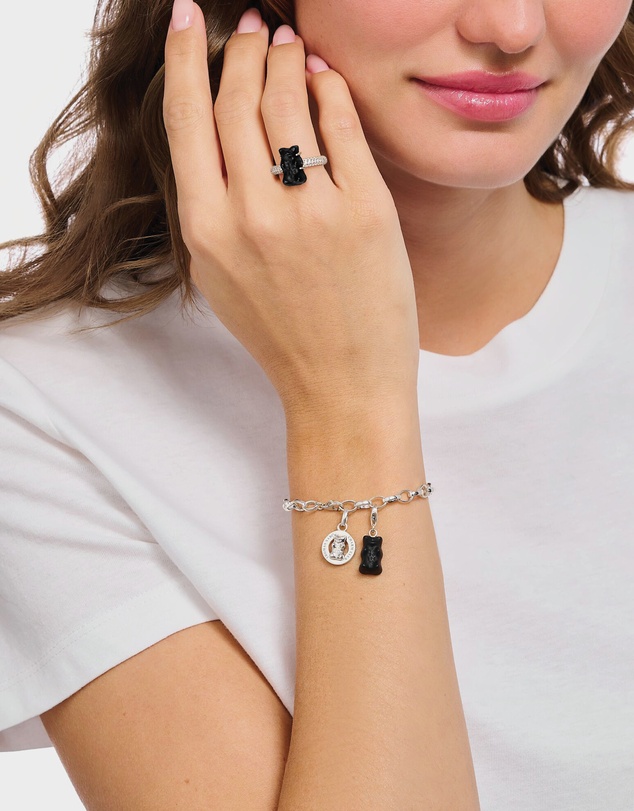 THOMAS SABO - Charm pendant Goldbear in black
