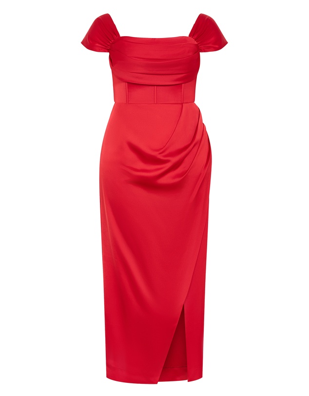 City Chic - Plus size Forbidden Love Maxi Dress - red