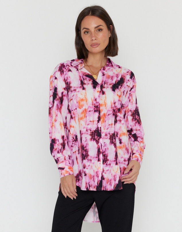 ALEXANDRA - Kristos Shirt Pink Textured Print
