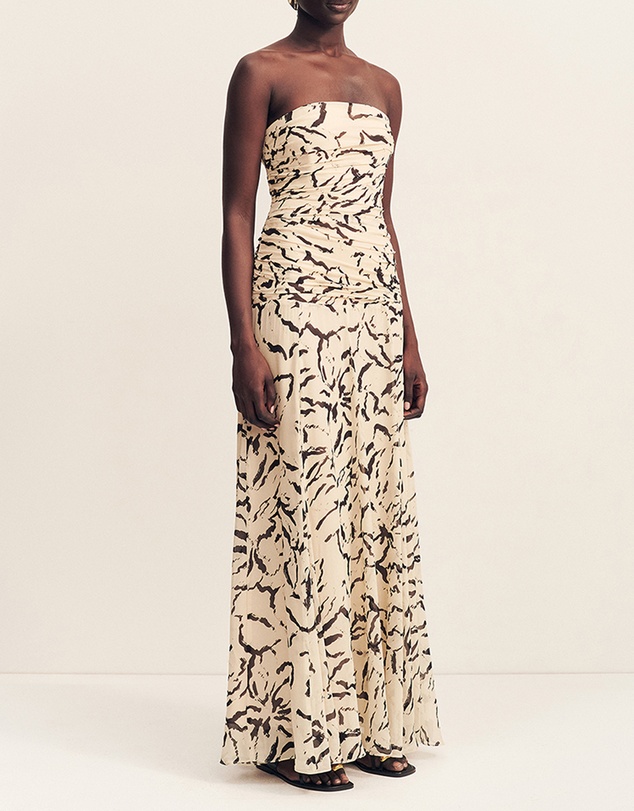 Shona Joy - Rea Strapless Panelled Maxi Dress