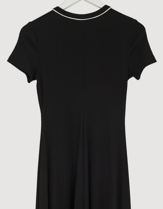 Revibe - Repaired Calli Taylor Rib Tee Midi Dress - AU 10