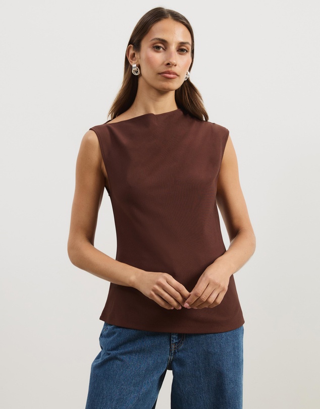 Atmos&Here - Amaris High Neckline Ponte Structured Top