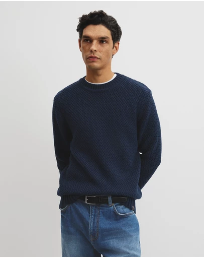 Country Road - Australian Good Earth Cotton Blend Textured Crew Knit