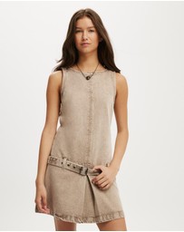 Cotton On - Luisa Belted Denim Mini Dress