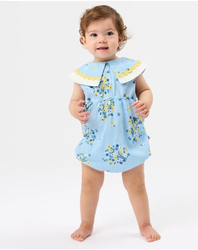 Goldie + Ace - Floral Ava Collared Romper - Babies