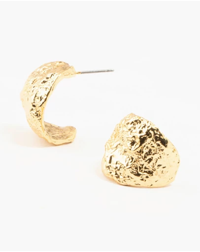 Lovisa - Gold Plated Brass Foil Hoop Earrings