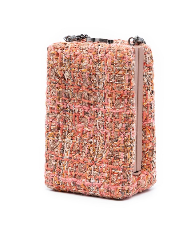 Pre-Loved by Azura Reborn - Pre-Loved CC Tweed Chain Vertical Box Crossbody