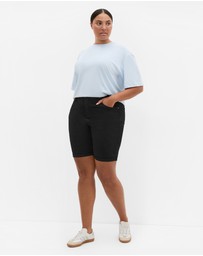 City Chic - Plus size Turn Up Skinny Denim Short - black wash