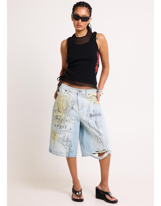 Neon Hart - Florence Printed Jorts