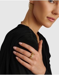Nialaya Jewellery - Double Band Ring in Gold