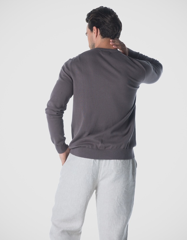 Coast Clothing - Crew Neck Cotton Jumper - Charcoal