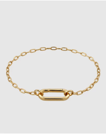 Elli Jewelry - Oval Link Charm Bracelet in Gold-Plated 925 Silver