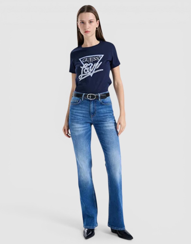 GUESS - Love Triangle Pearls Short Sleeve T-Shirt