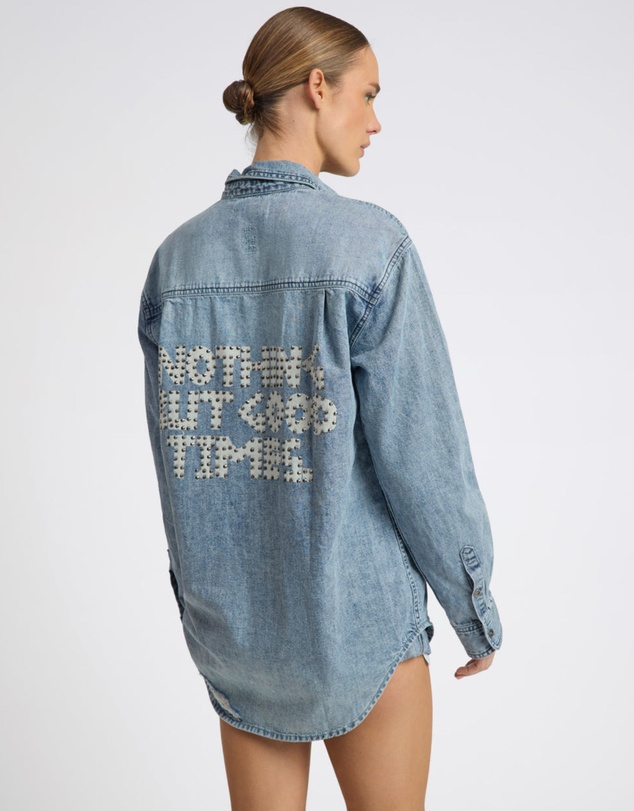 ONE TEASPOON - 25th Anniversary Limited Edition Everyday Studded Denim Shirt - Salty Dog