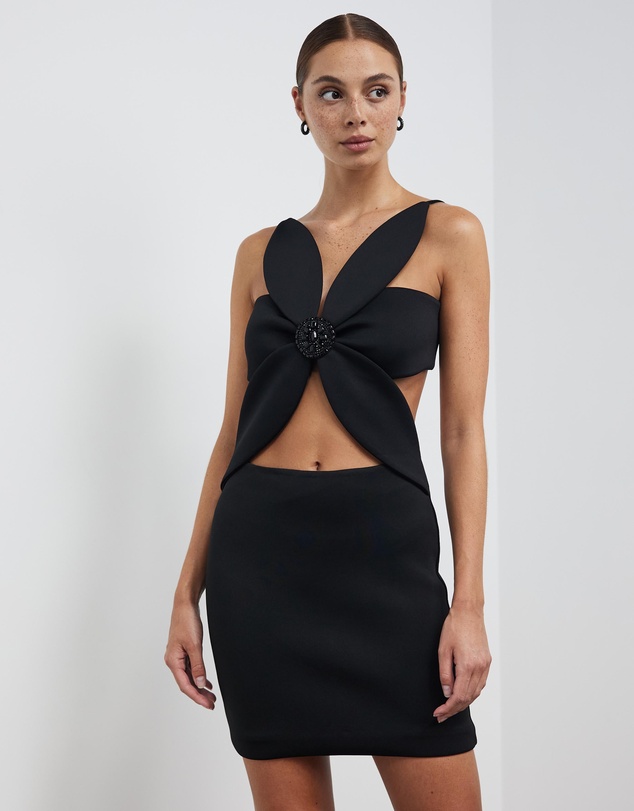 ROTATE - Bonded Jersey Cut-Out Mini Dress