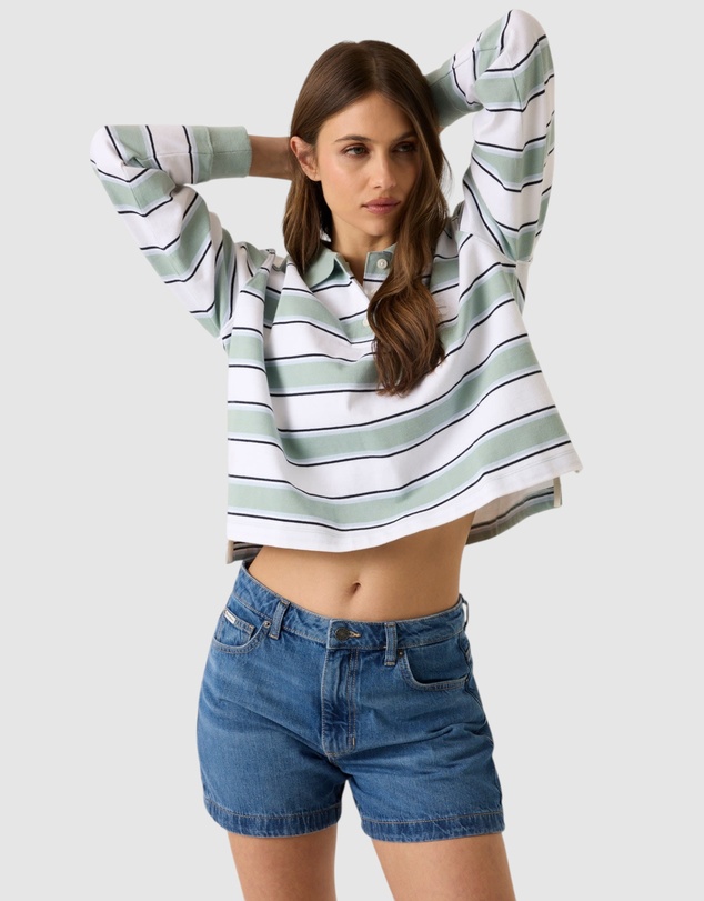 GUESS Jeans - GUESS JEANS Oversized Cropped Polo Shirt