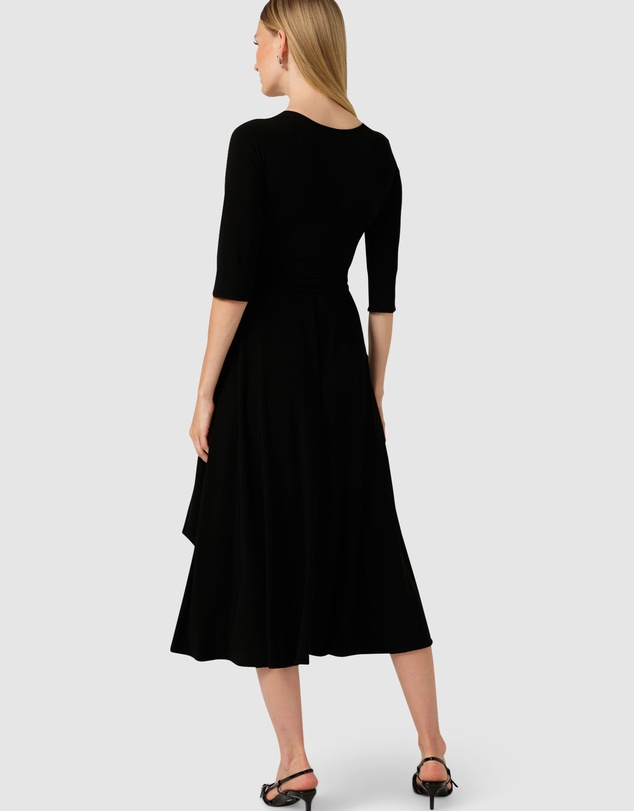 SACHA DRAKE - 3/4 Sleeve Reverse Wrap Midi Dress
