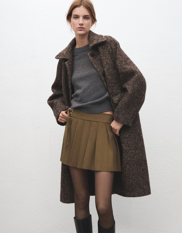 M.N.G - Short Pleated Skirt With Buckles