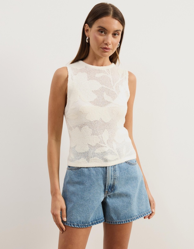 Atmos&Here - Intarsia Knit Tank