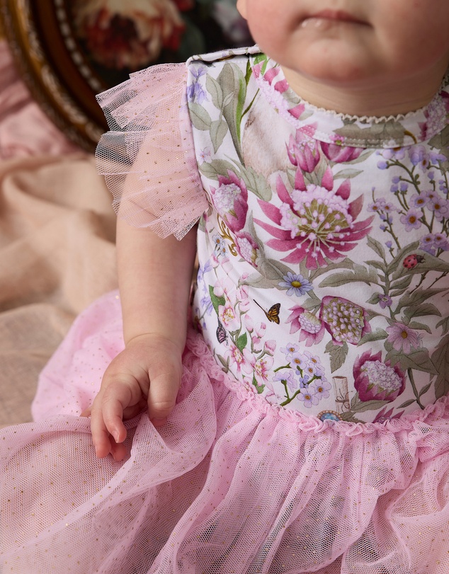Fleur Harris - 'Heirloom Treasures' Dreamy Tutu Bodysuit Dress in Soft Pink