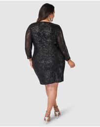 Pink Dusk by Curve Project - Smokin Hot Sequin Wrap Dress