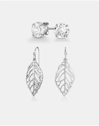 Mestige - Flourish Earrings Set - Silver Plated