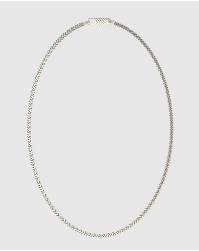 GUESS - Silver-Tone Textured Hook Necklace