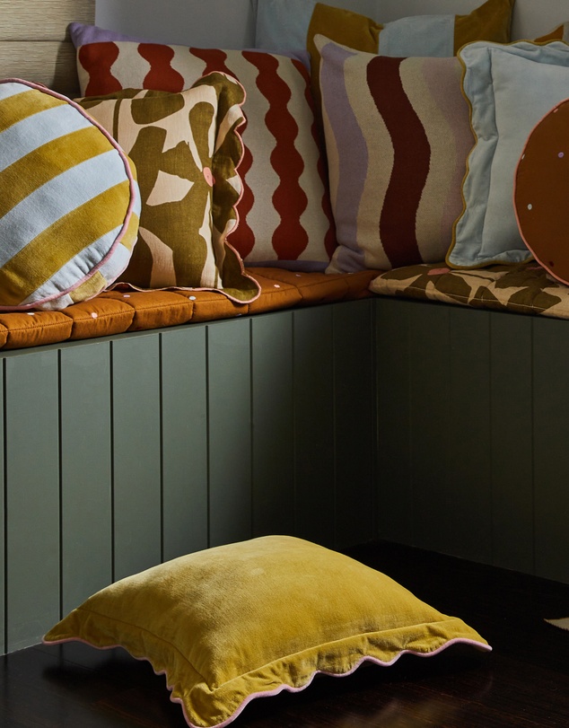 Mosey Me - Olive Poppy Linen Cushion Cover