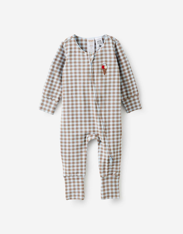 Cotton On Kids - Growie Long Sleeve Zip Romper