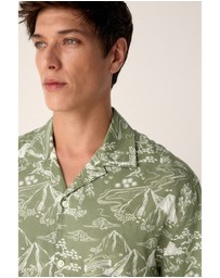 NEXT - Western Style Printed Short Sleeve Shirt With Cuban Collar