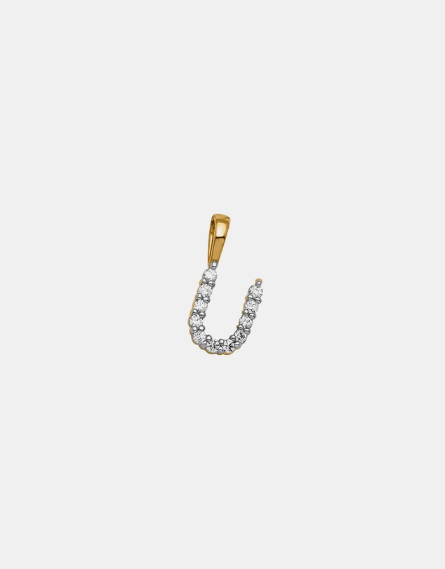 Zoe Olivia - 9K Gold Lab Grown Diamond Initial U Pendant