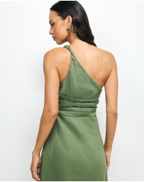 Revibe - Repaired AERE Lettie One Shoulder Maxi Dress - AU 14