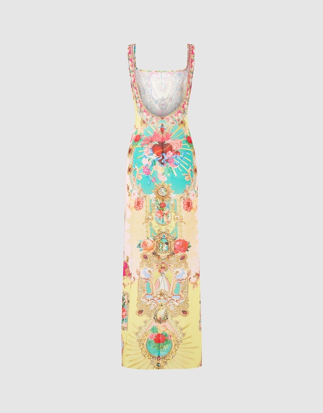 Camilla - Square Neck Beach Maxi Dress with Low Back