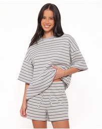 Petal & Pup - Hellen Stripe Short Set - Blue/Cream Stripe