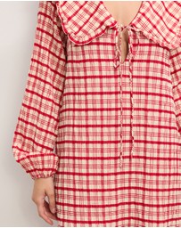 The Fated - Adela Check Collared Mini Dress