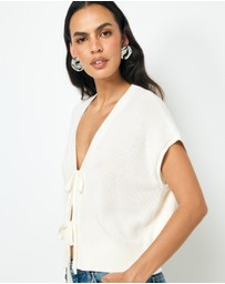 AERE - Ava Organic Cotton Tie Front Top